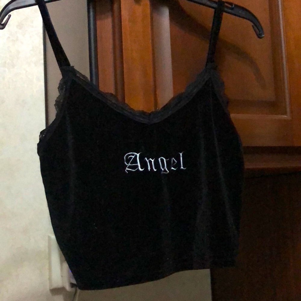 Velvet black tank top